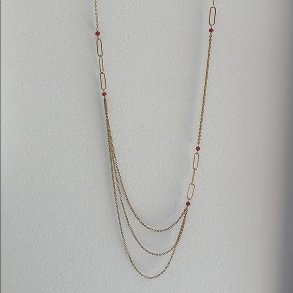 Gold-Filled Long Chain Swooping Gold Necklace - Picture 2 of 4
